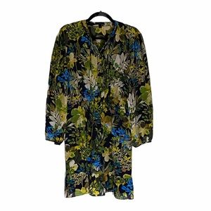 J. Crew Floral Dress - Black, Blue, Green
